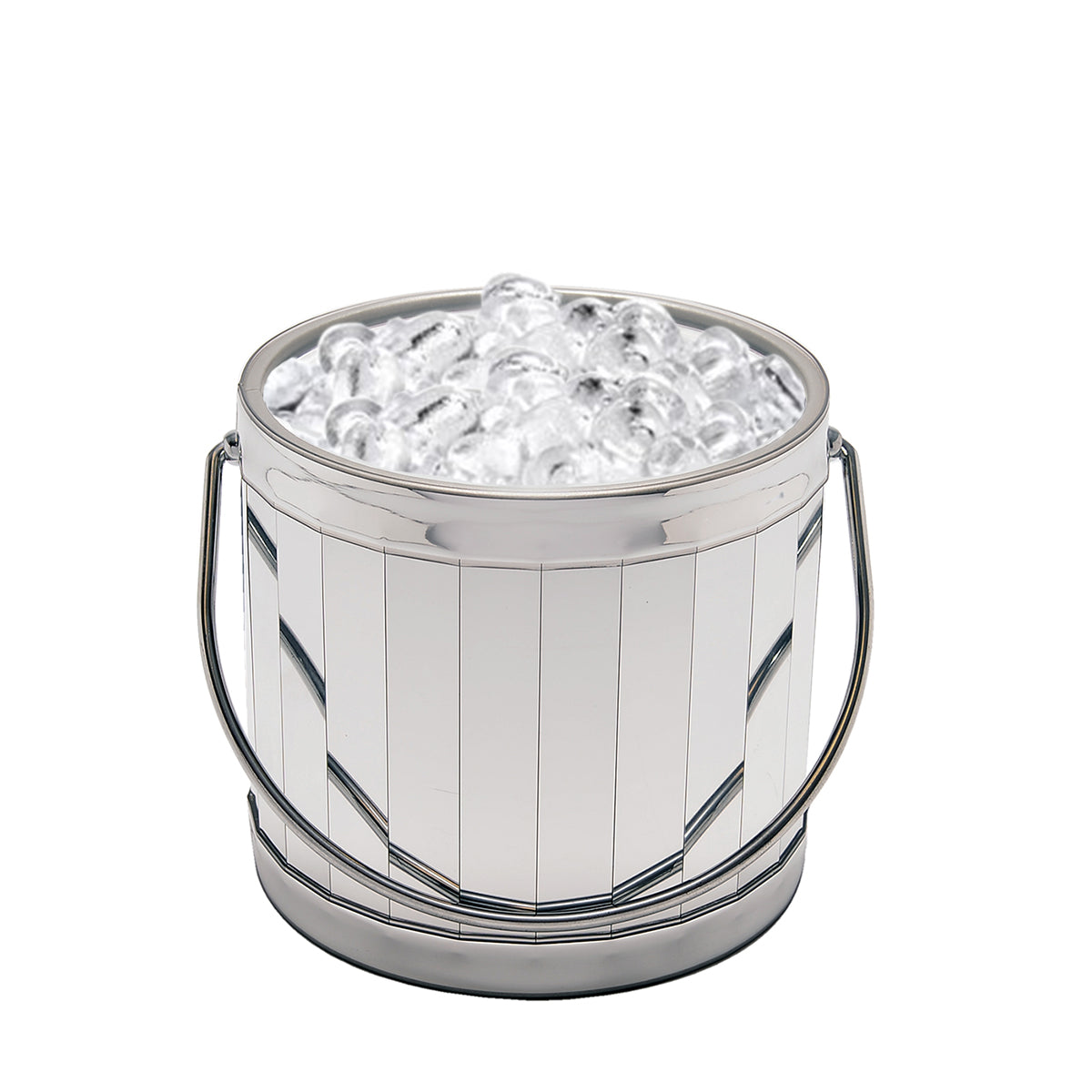 One Inch Silver Vertical Shiny 3 qt. Ice Bucket image 1