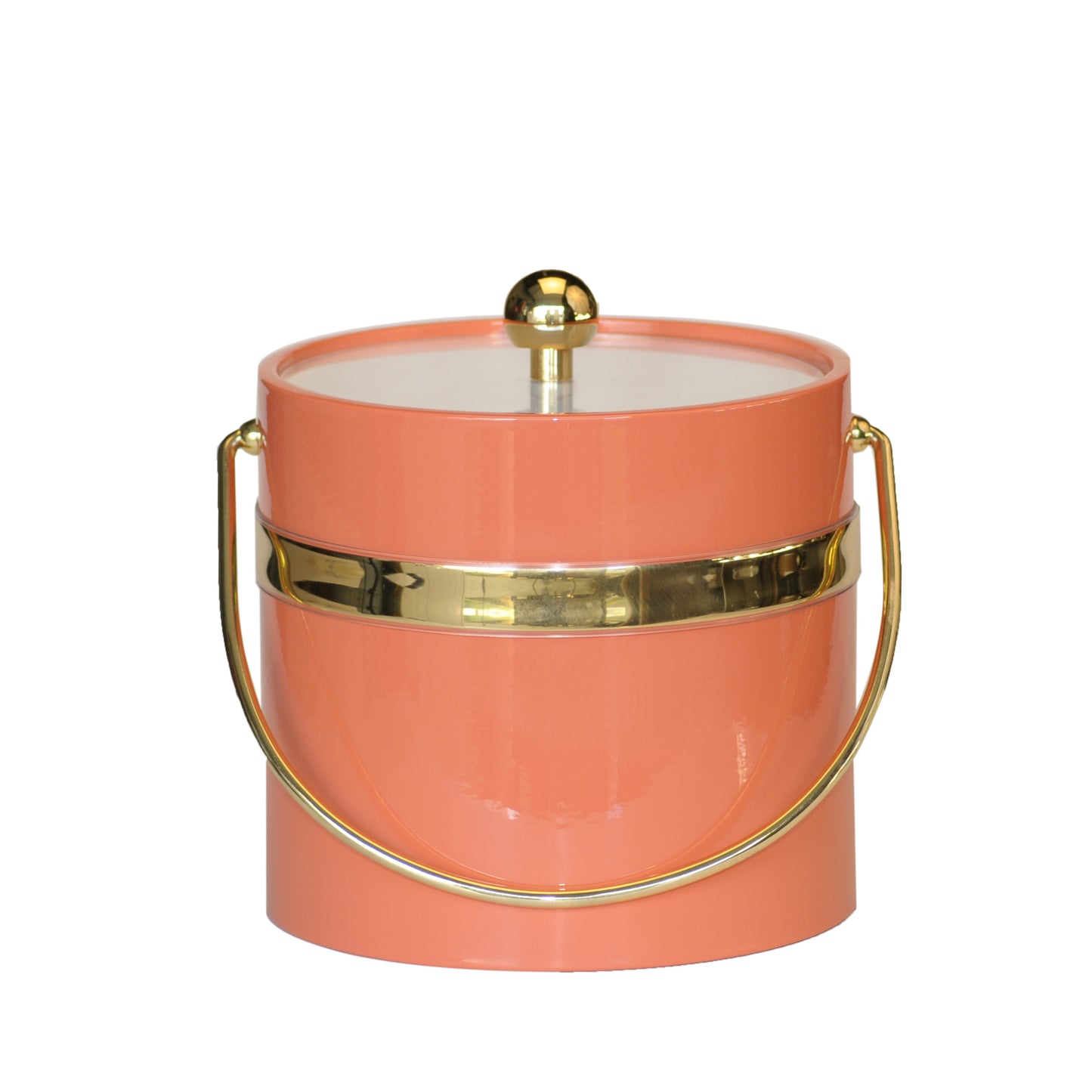 Peach Patten w Single Gold Band 3 qt. Ice Bucket image 0
