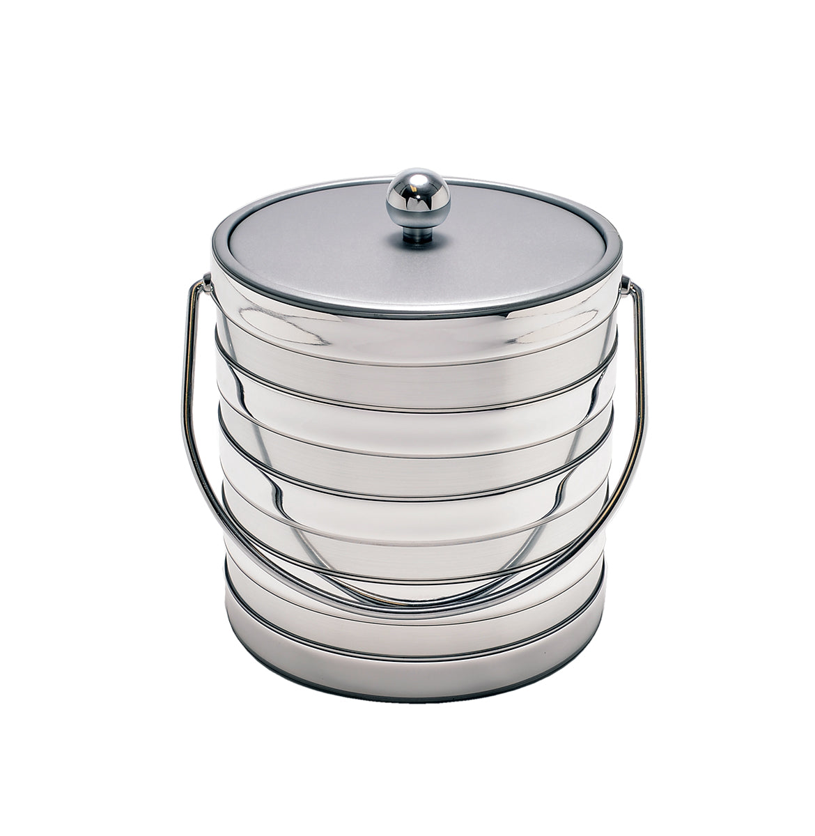 Brushed Silver Barrel 3 qt. Ice Bucket image 0