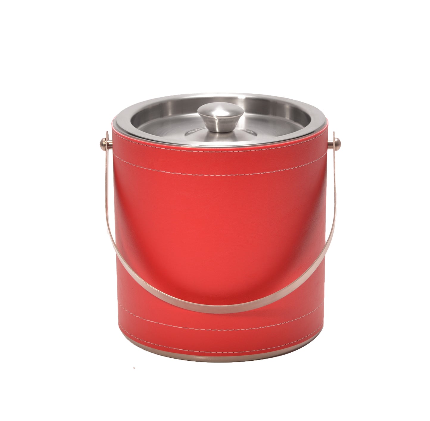Red Leatherette Stitched 3 QT. Ice Bucket image 0