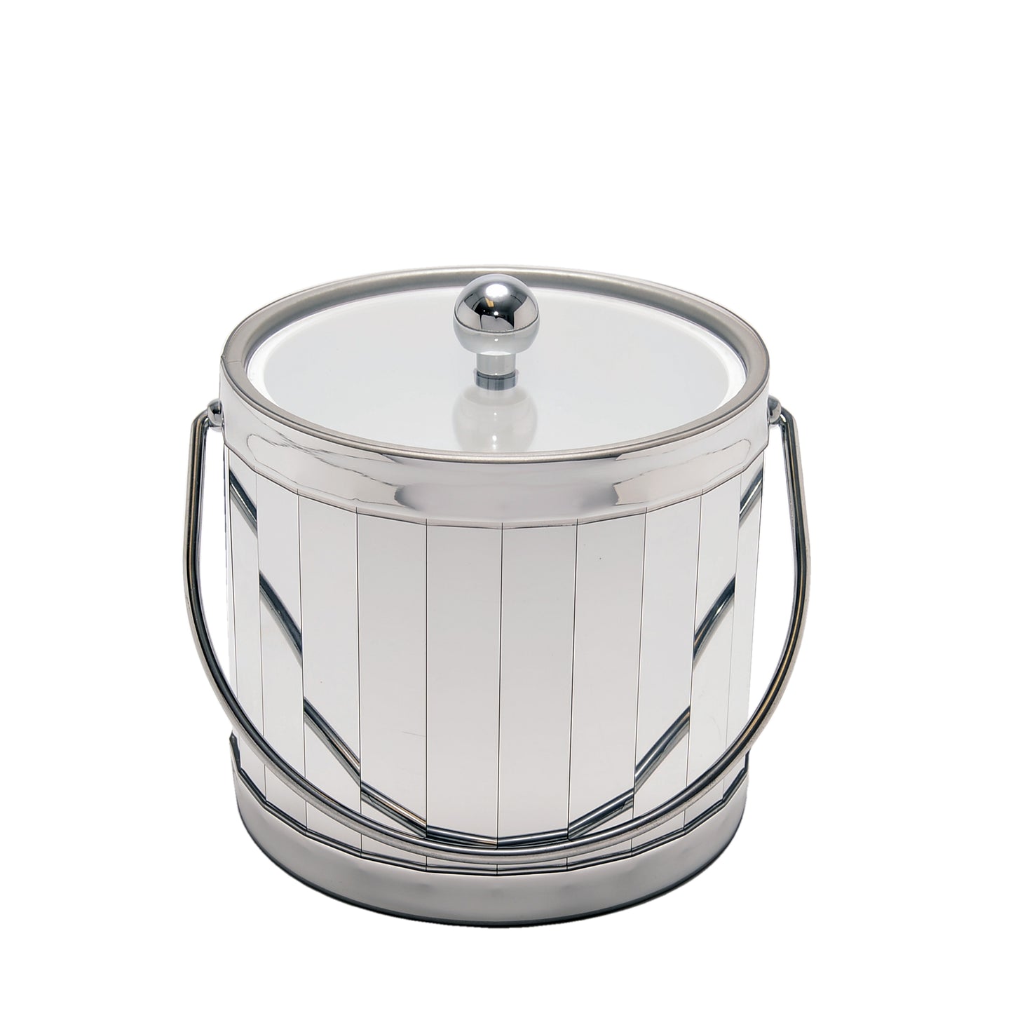 One Inch Silver Vertical Shiny 3 qt. Ice Bucket image 0