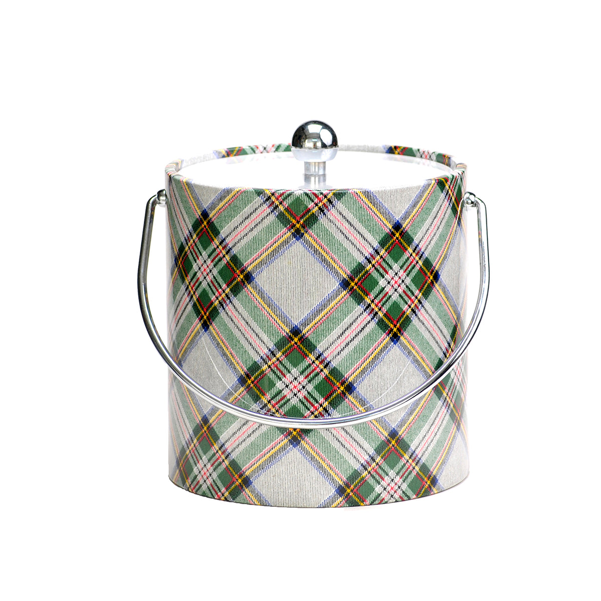 White Plaid 3 qt. Ice Bucket image 0