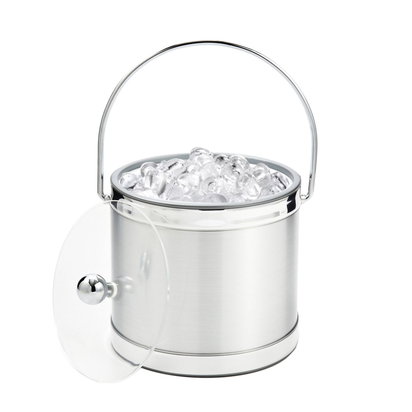 Brushed Silver 3 qt. Ice Bucket image 1