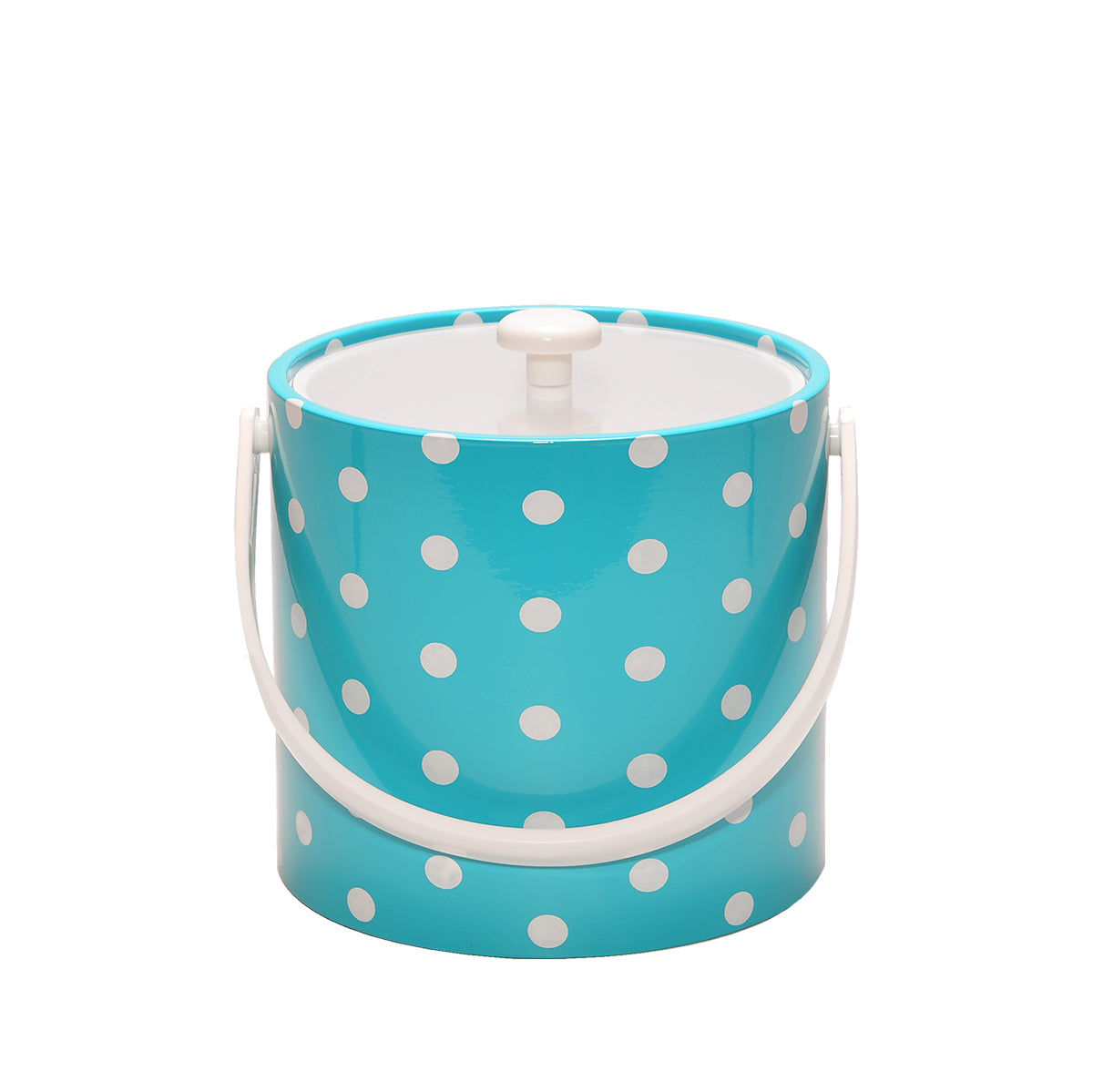 Turquoise With White Polka Dots 3 qt. Ice Bucket image 0