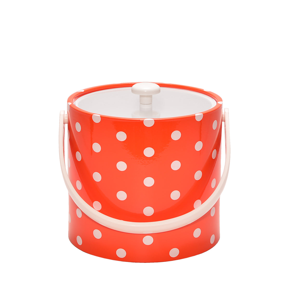 Orange With White Polka Dots 3 qt. Ice Bucket image 0