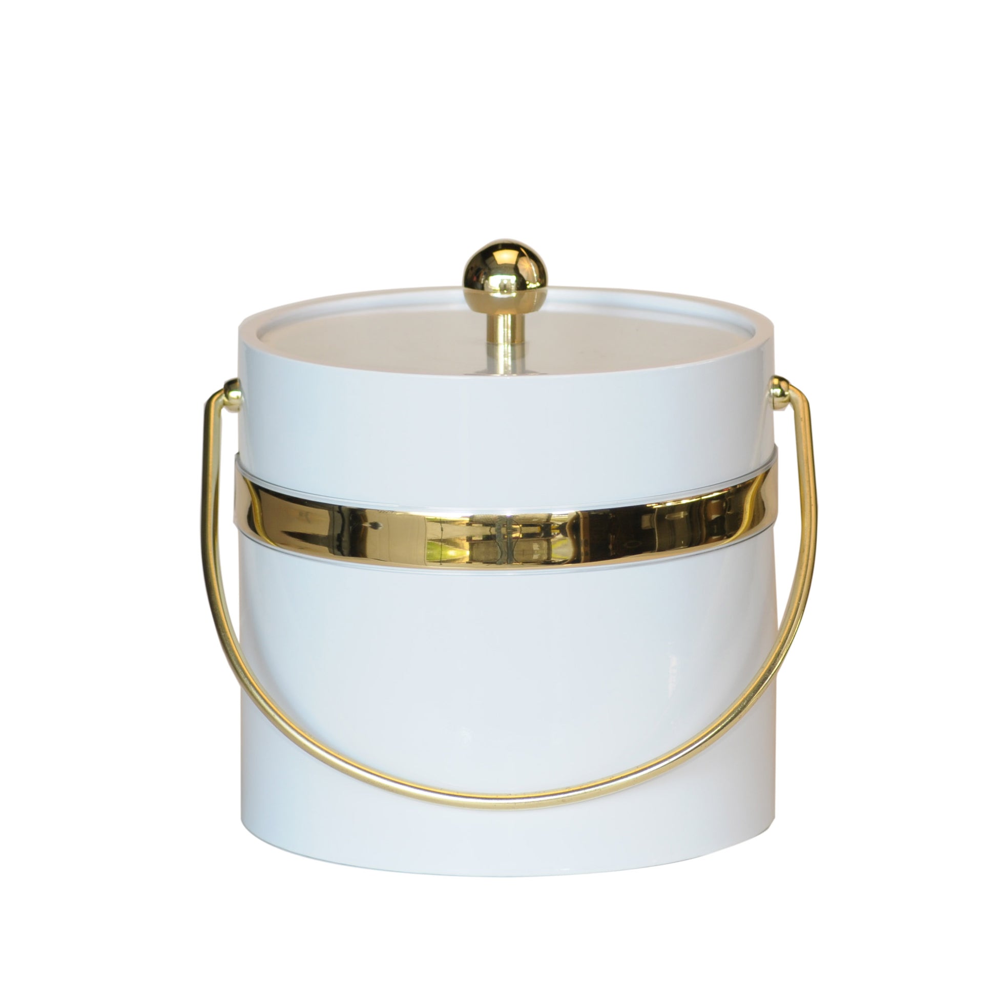 White Patten w Single Gold Band 3 qt. Ice Bucket image 0