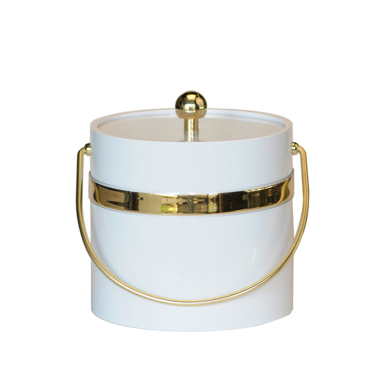 White Patten w Single Gold Band 3 qt. Ice Bucket image 0