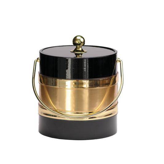 Black Patten with Gold Center 3 qt. Ice Bucket image 0