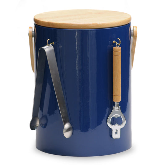 Blue Beachwood 5 qt. Ice Bucket With Tools image 0