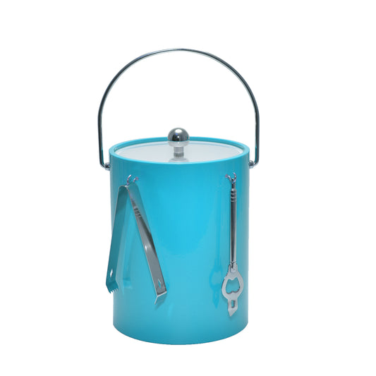 Turquoise 5 qt. Ice Bucket With Bar Tools image 0