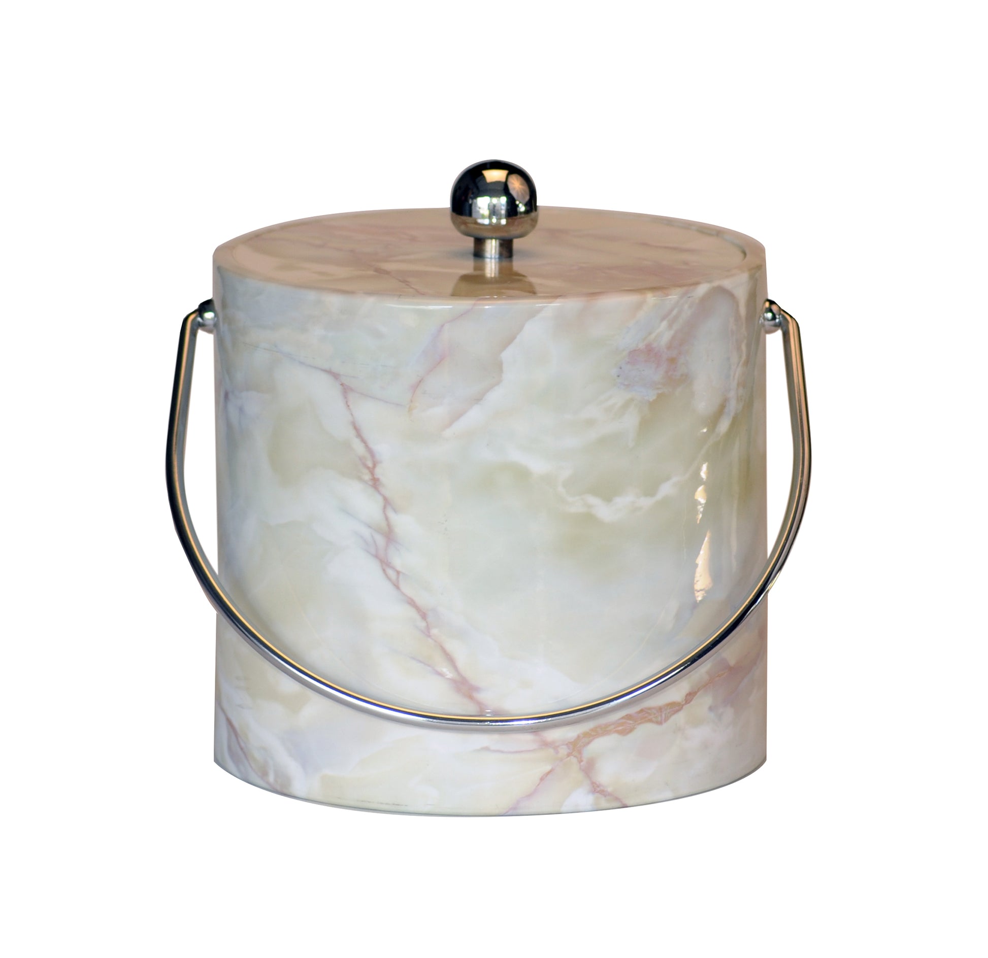 White Marble 3 qt. Ice Bucket image 0