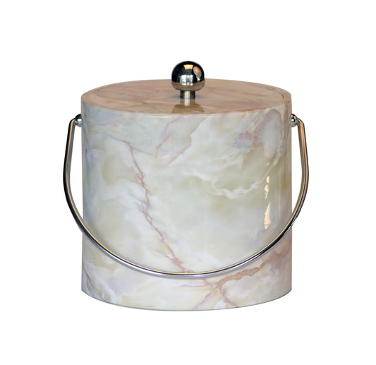 White Marble 3 qt. Ice Bucket image 0