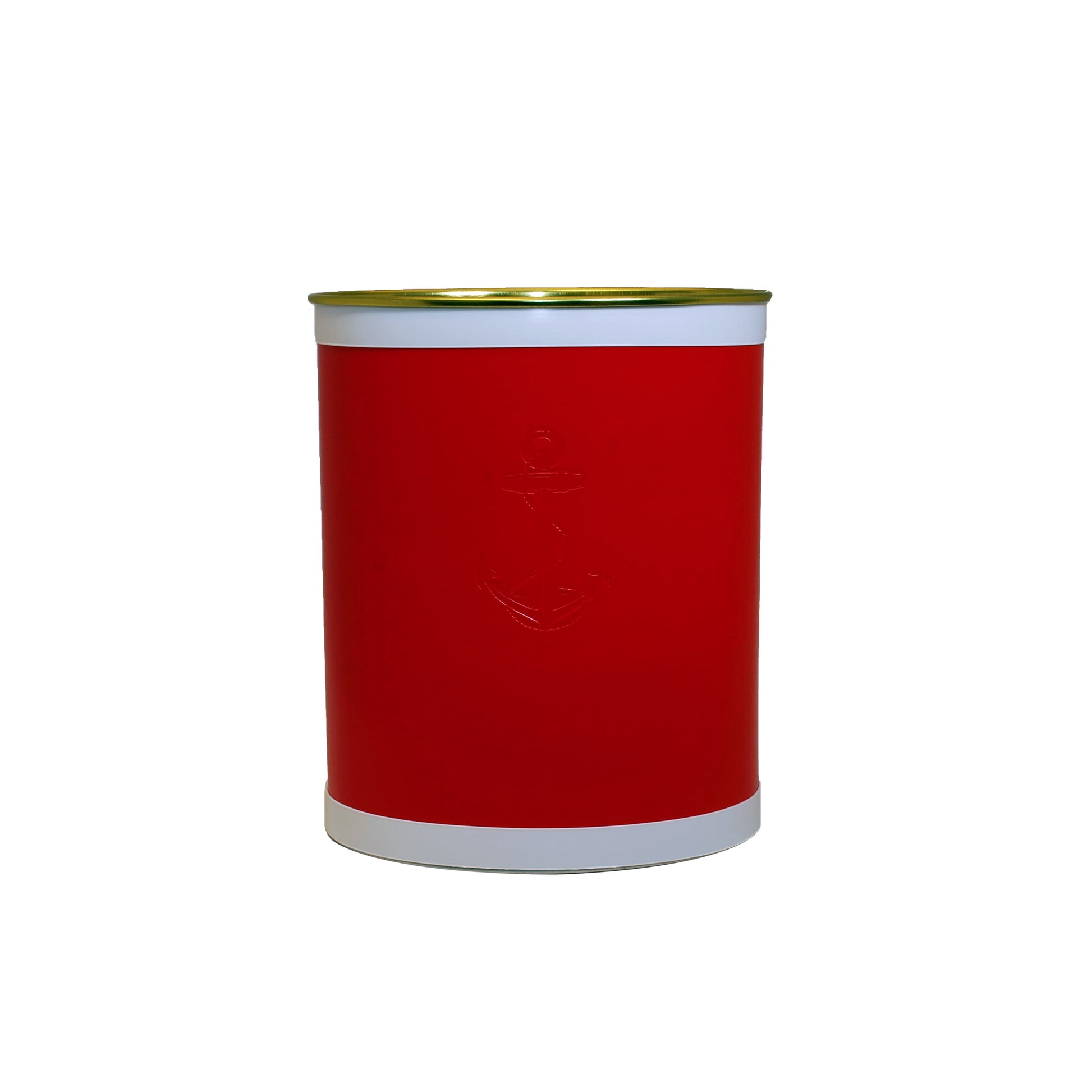 Red Castilian Debossed Anchor Waste Basket image 0