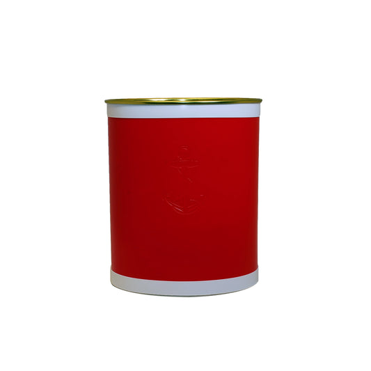 Red Castilian Debossed Anchor Waste Basket image 0