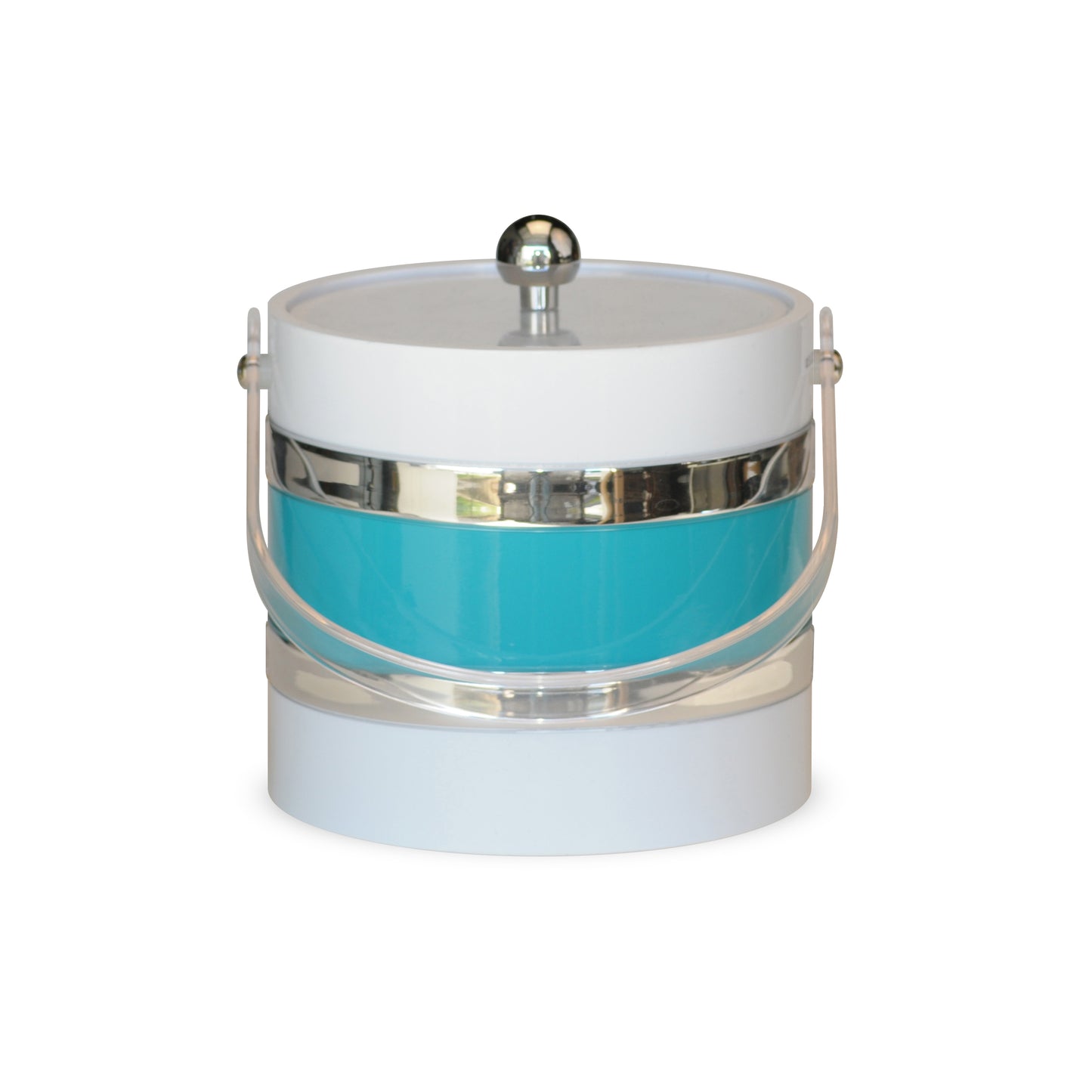 White With Turquoise Center 3 qt. Ice Bucket image 0