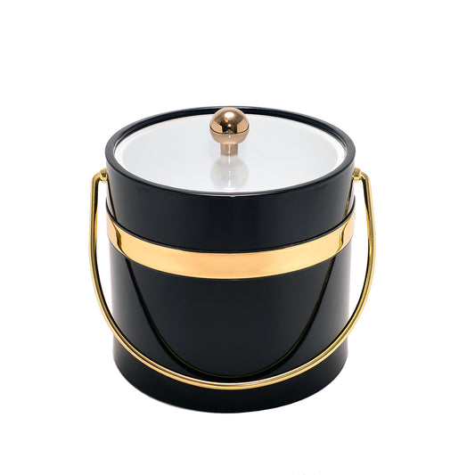 Black Patten w Single Gold Band 3 qt. Ice Bucket image 0