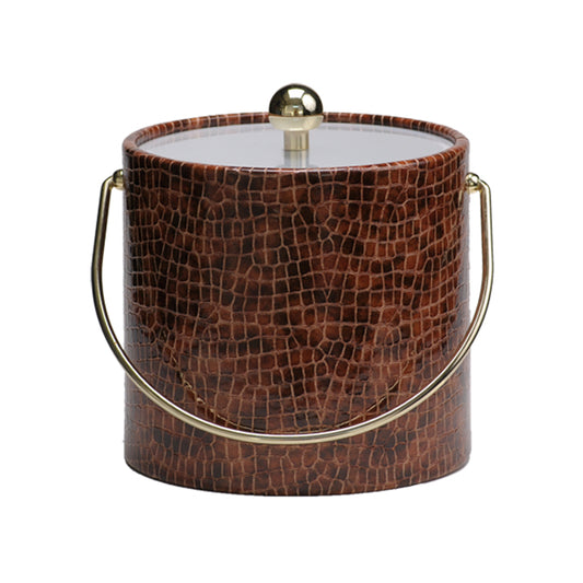 Mahogany Faux Croc Skin 3 Quart Ice Bucket image 0