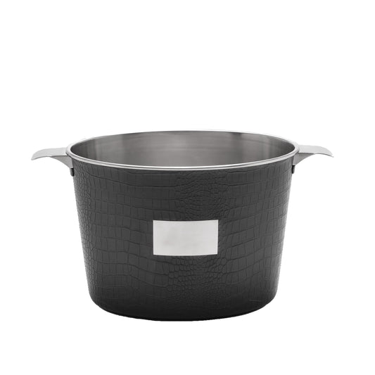 Stainless Steel Wine Tub W Balck Crock Faux Skin image 0