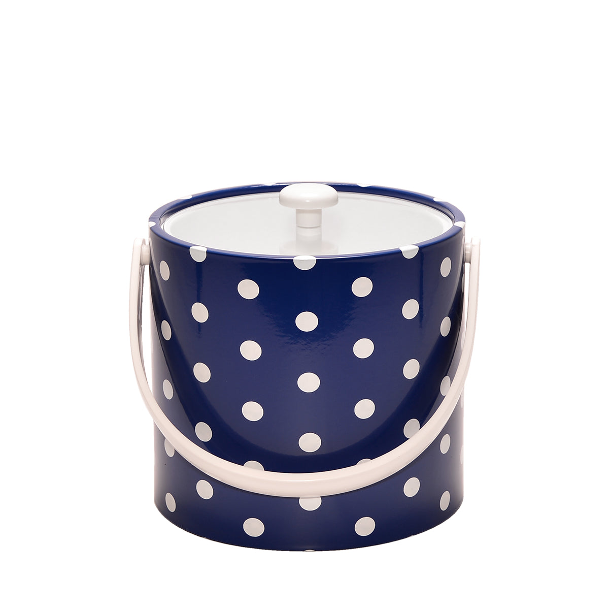 Blue With White Polka Dots 3 qt. Ice Bucket image 0