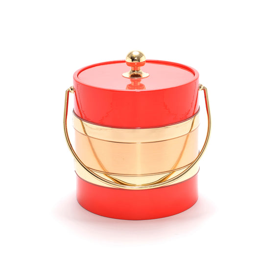 Red with Gold Center  3 qt. Ice Bucket image 0
