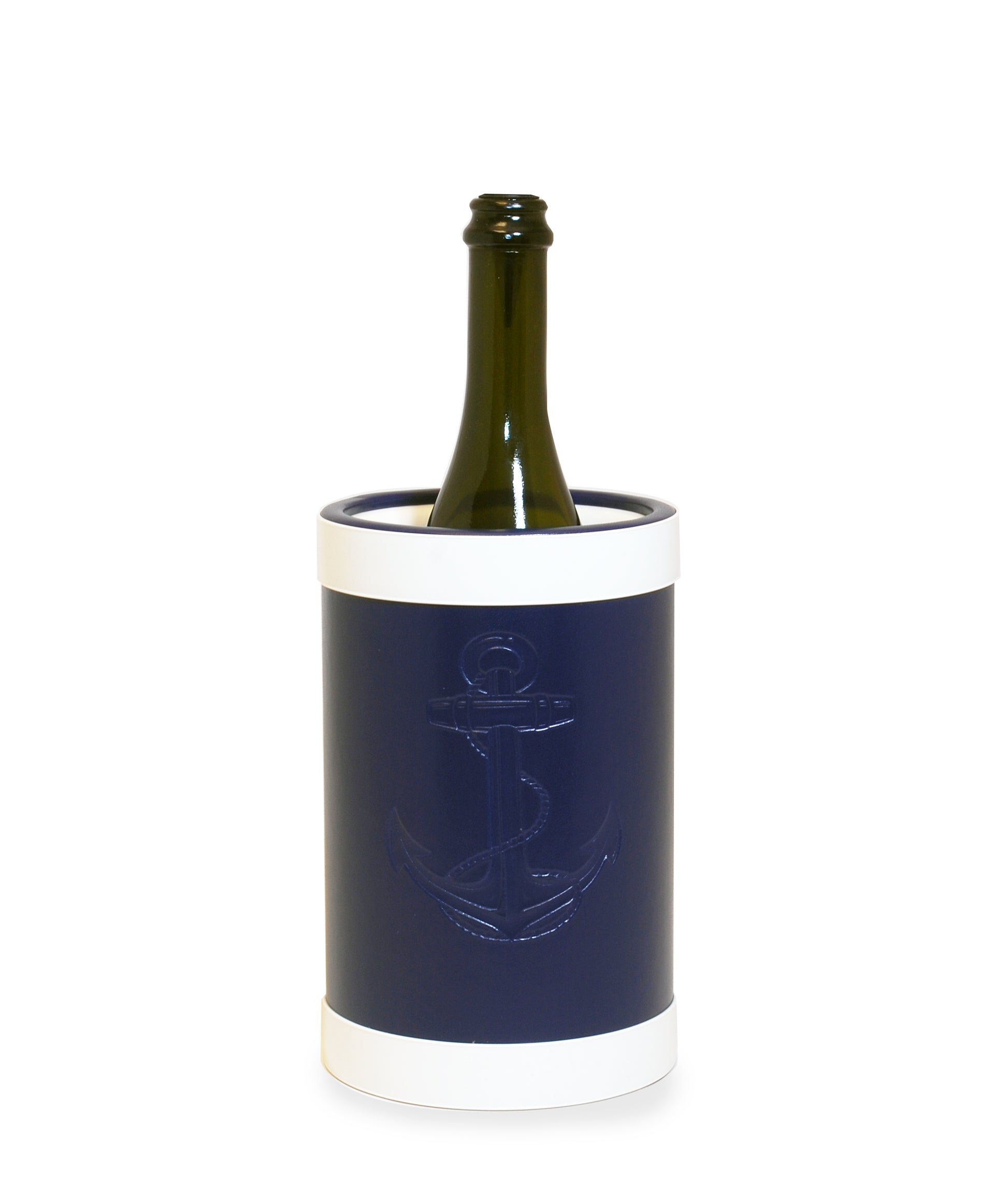 Blue Castilian Debossed Anchor Wine Cooler image 1