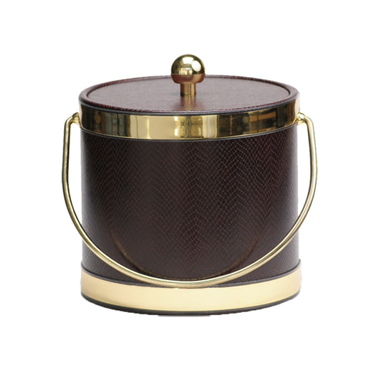 Burgandy Snake Skin Leatherette 3 Quart Ice Bucket image 0