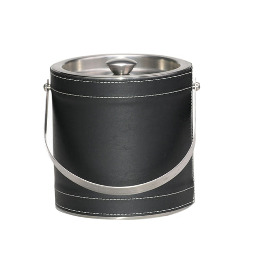 Black  Leatherette Stitched 3 QT. Ice Bucket image 0