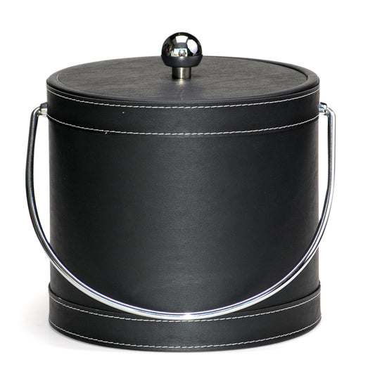 Black Leatherette Stitched 3 QT. Ice Bucket image 0