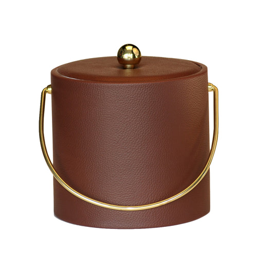 Brown Ostrich Leatherette 3 qt. Ice Bucket image 0