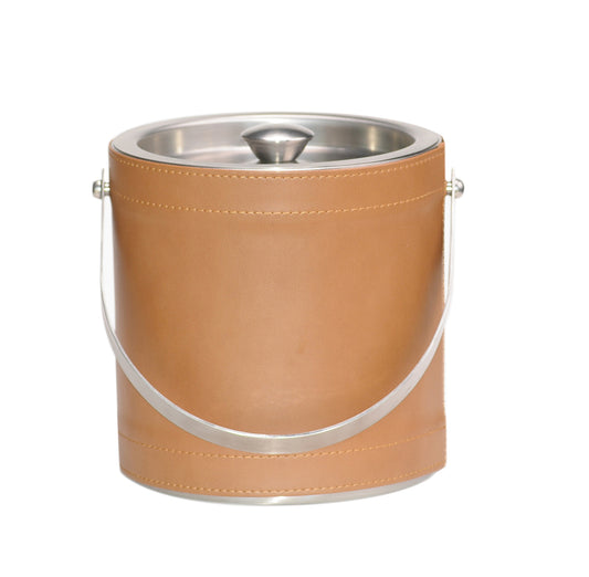 Tan Saba Leatherette Stitched 3 QT. Ice Bucket image 0