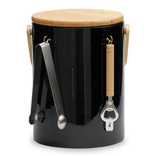 Black Beachwood 5 qt. Ice Bucket With Tools image 0