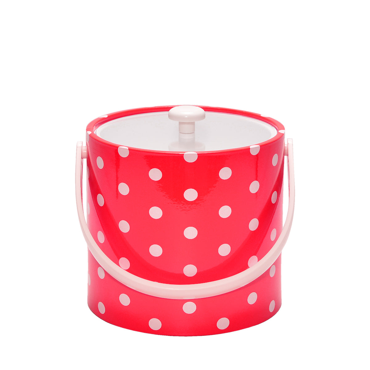 Red With White Polka Dots 3 qt. Ice Bucket image 0