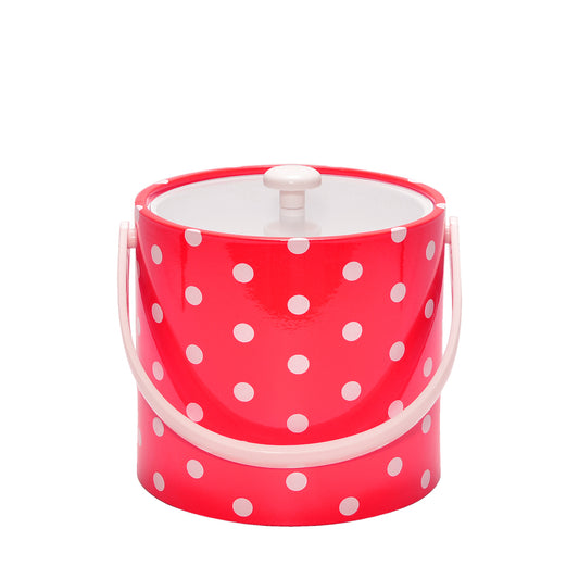 Red With White Polka Dots 3 qt. Ice Bucket image 0