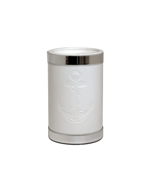 White Castilian Debossed Anchor Wine Cooler image 0