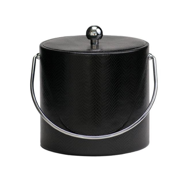 Black Snake Skin Leatherette 3 Quart Ice Bucket image 0