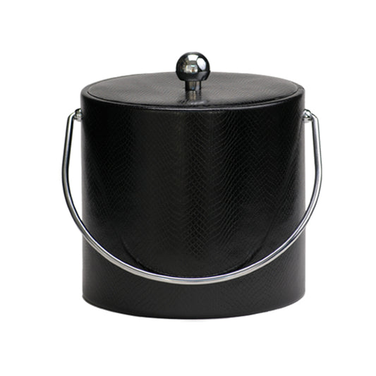 Black Snake Skin Leatherette 3 Quart Ice Bucket image 0