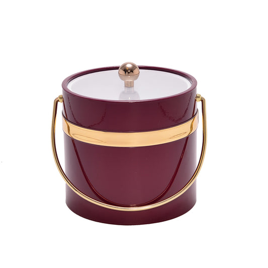 Burgundy Patten Single Gold Band 3 qt. Ice Bucket image 0