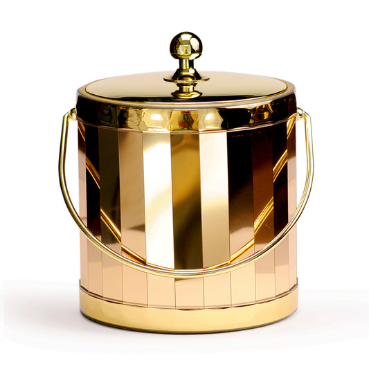 Gold Vertical Shiny w Metal Lid 3 qt. Ice Bucket image 0