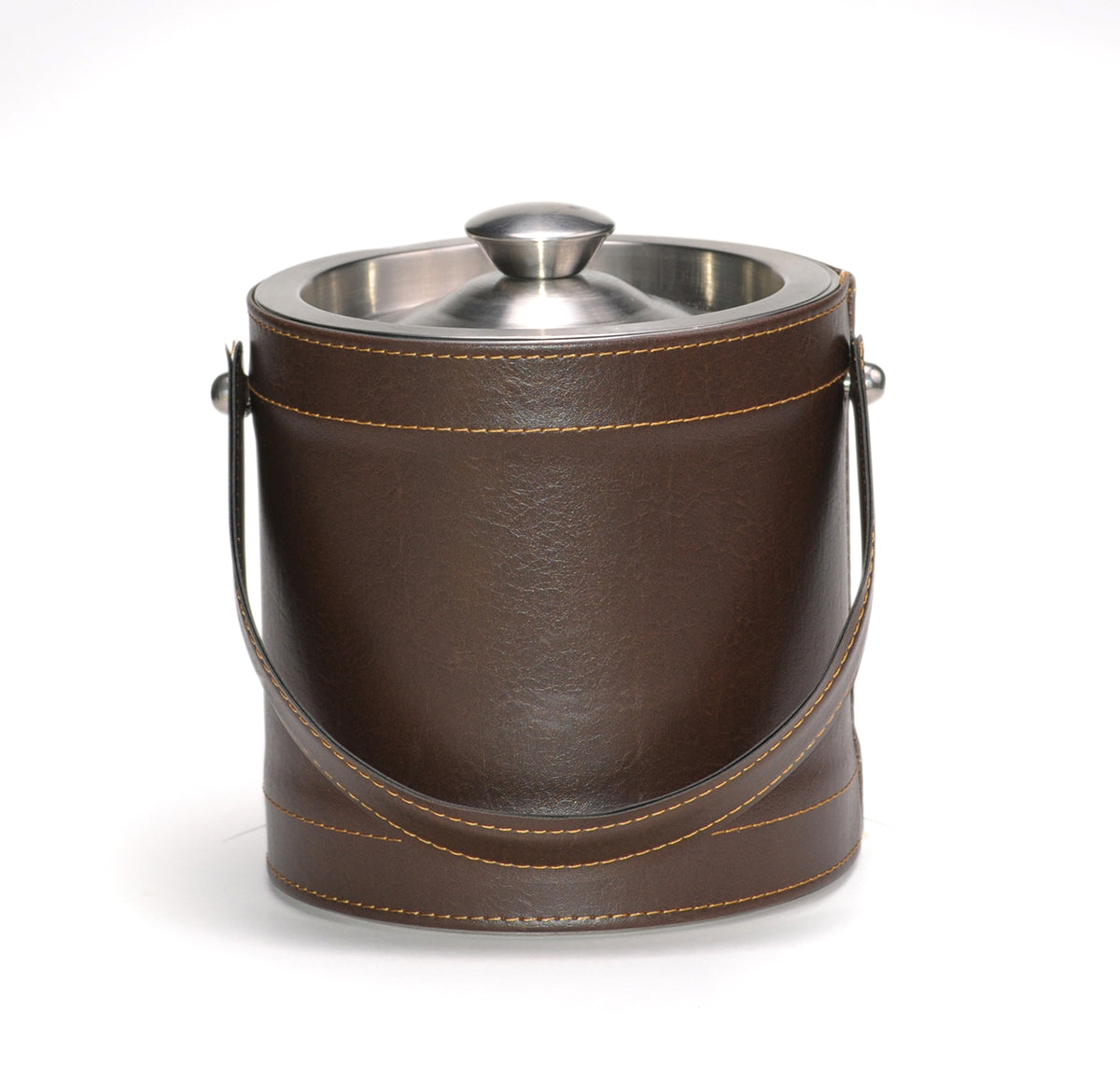 Brown Leatherette Stitched 3 QT. Ice Bucket image 0