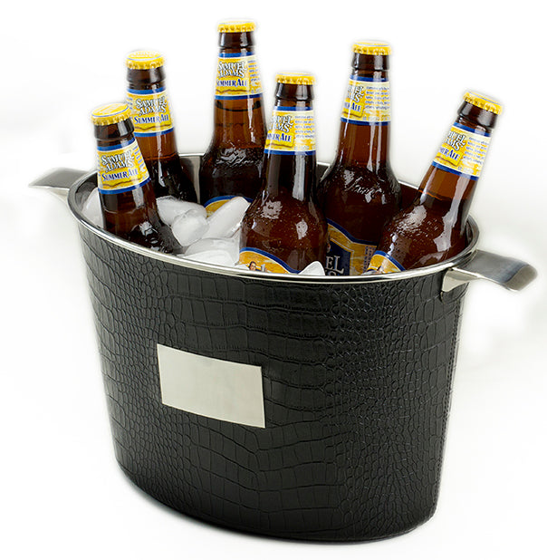 Stainless Steel Wine Tub W Balck Crock Faux Skin image 1