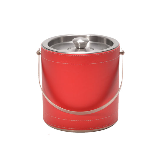Red Leatherette Stitched 3 QT. Ice Bucket image 0