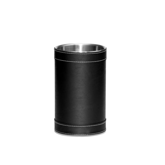Black Leatherette Stitched Wine Cooler image 0