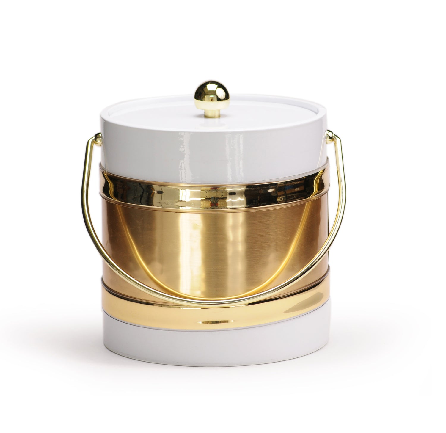 White Patten with Gold Center 3 qt. Ice Bucket image 0