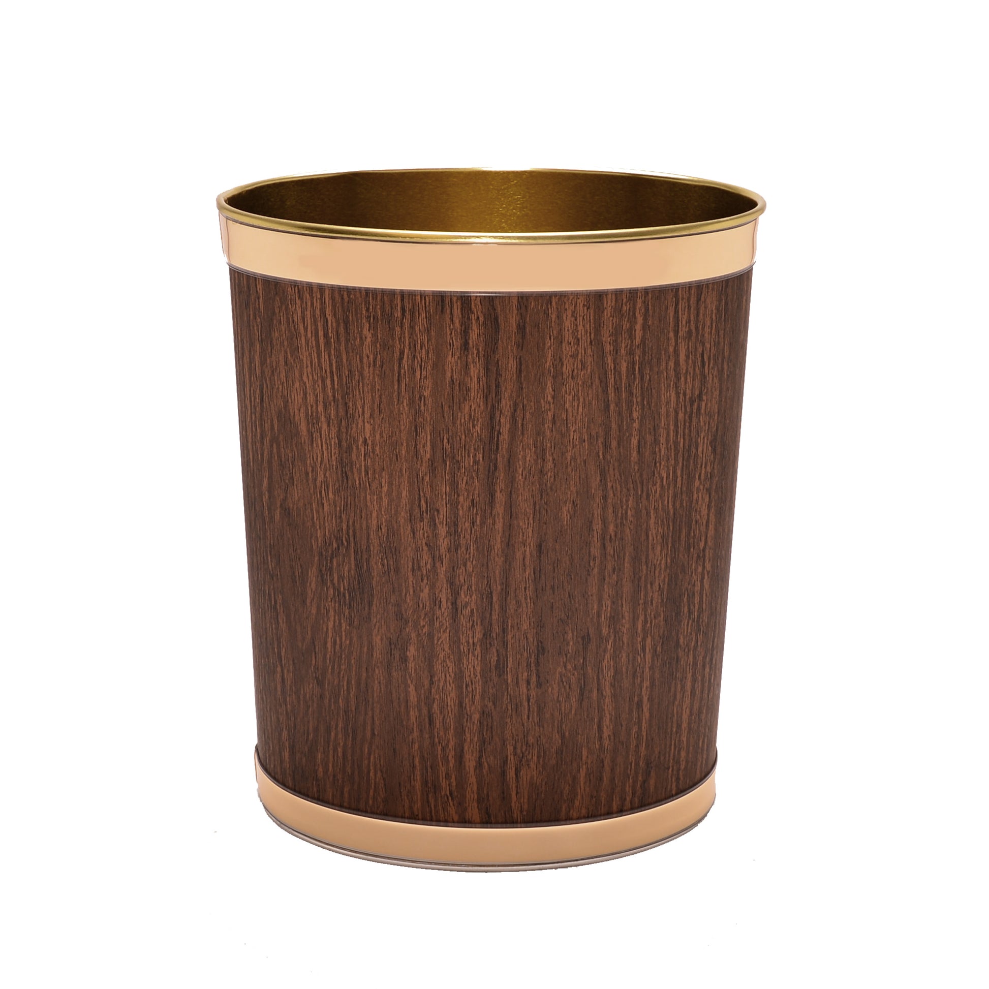 Wallnut Wood Grain 13 Quart Waste Basket image 0