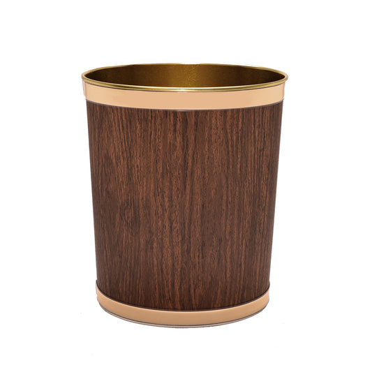 Wallnut Wood Grain 13 Quart Waste Basket image 0