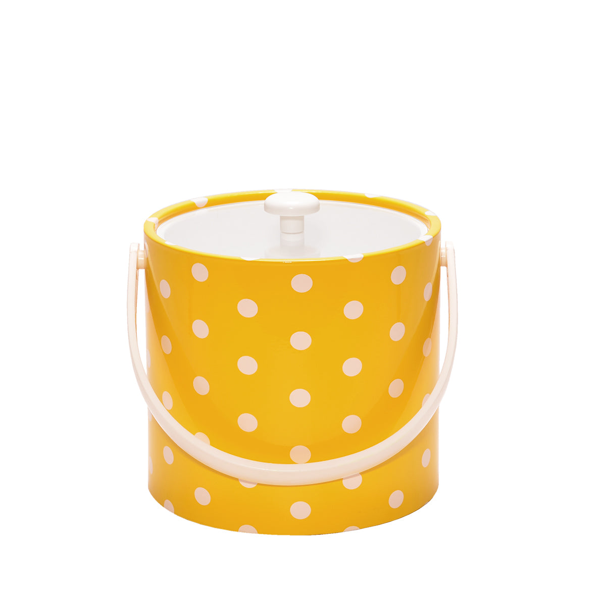 Yellow With White Polka Dots 3 qt. Ice Bucket image 0
