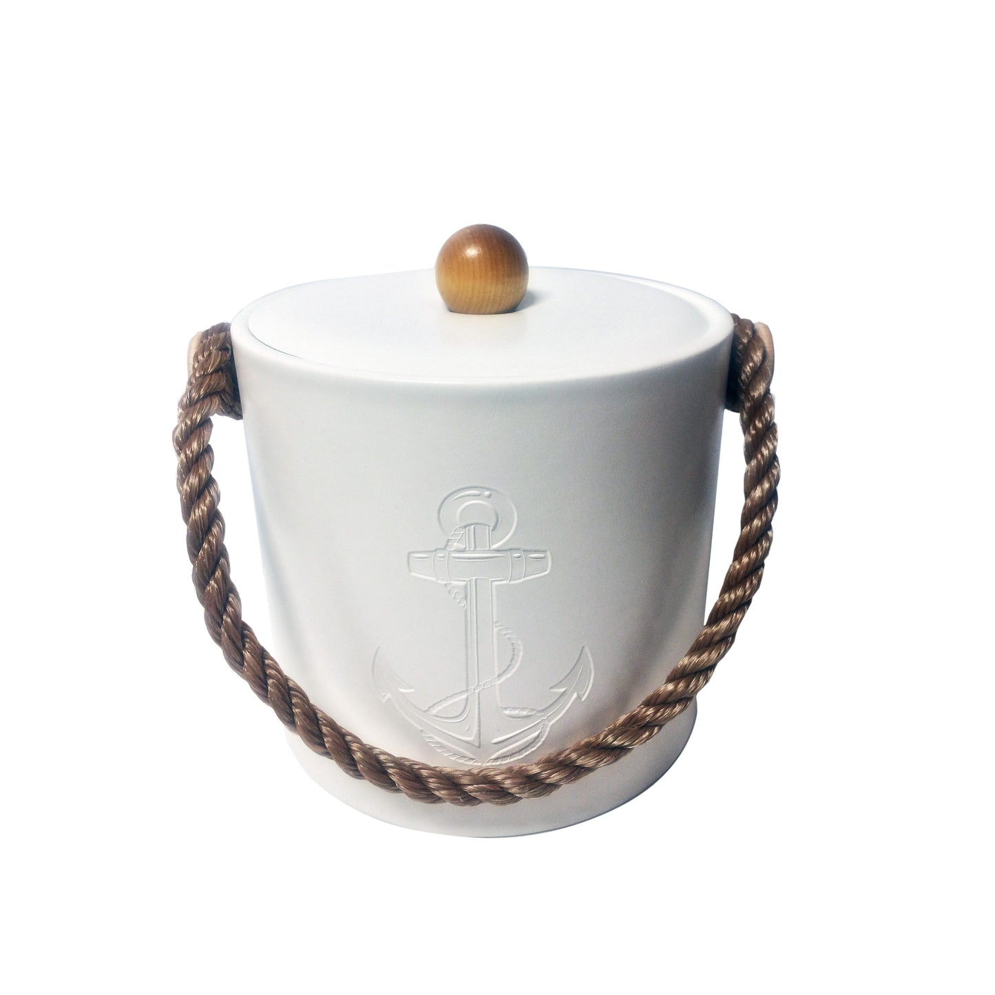 White Castilian Debossed Anchor 3 Qt. Ice Bucket image 0