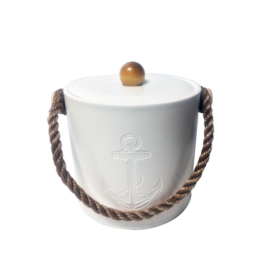 White Castilian Debossed Anchor 3 Qt. Ice Bucket image 0
