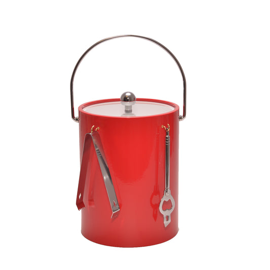 Red 5 qt. Ice Bucket With Bar Tools image 0