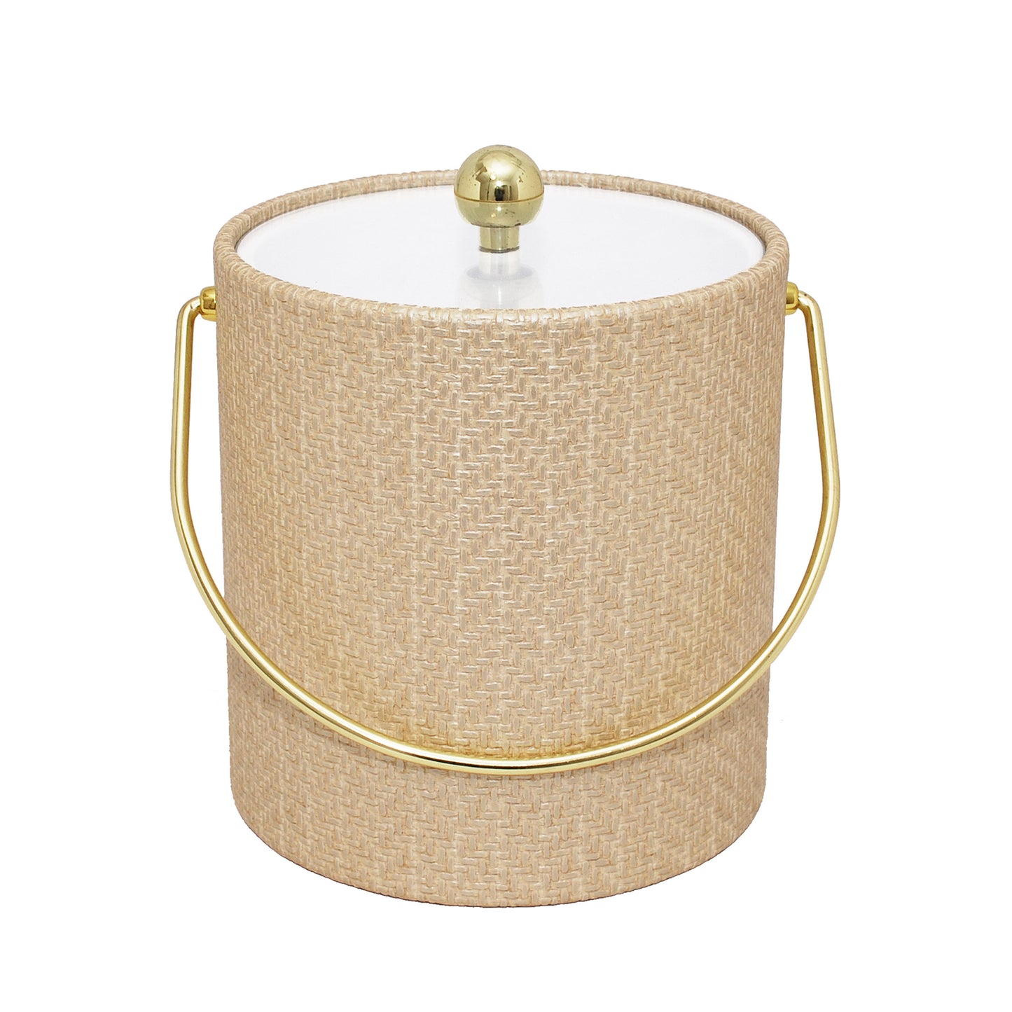 Beige Metallic Wicker 3 qt. Ice Bucket image 0